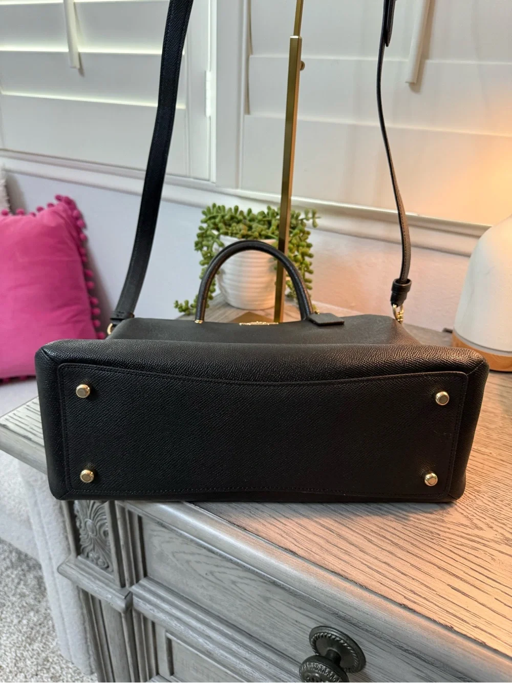 ✨ Coach Lillie Carryall in Black Crossgrain Leather (Style #91493) ✨